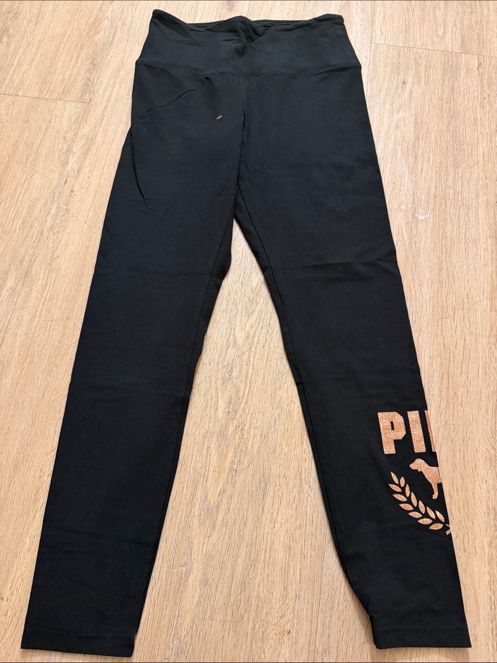 PINK VICTORIA SECRET Leggings with Rose Gold Accent
